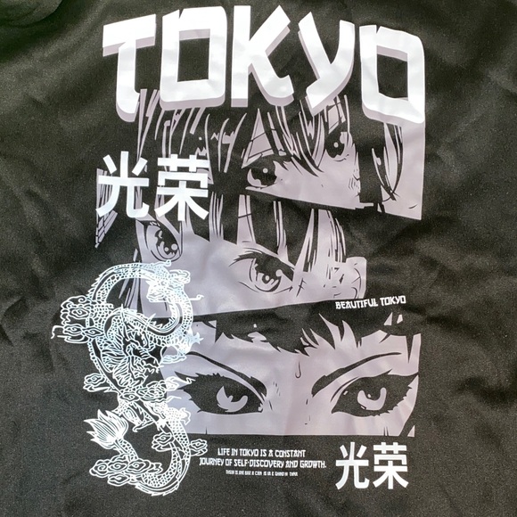 Black 'TOKYO' Graphic Hoodie - Picture 4 of 7